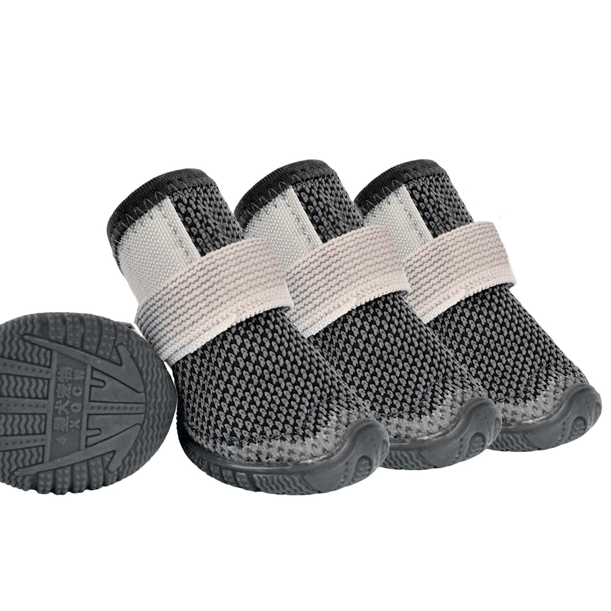 Soft Dog Shoes for Small Dogs, Anti-Slip Dog Boots for Winter Snowy Day, Summer Hot Pavement, Breathable Dog Paw Protectors for Outdoor Walking Running, Size 5, Grey