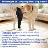 BARKLESS Single Dog Rear Leg Sleeve to Stop Licking, Breathable Male Female Dog Recovery Suit for Post Surgery, Comfortable Back Leg Sleeve for Wound Healing, Protective Cone Collar Alternative