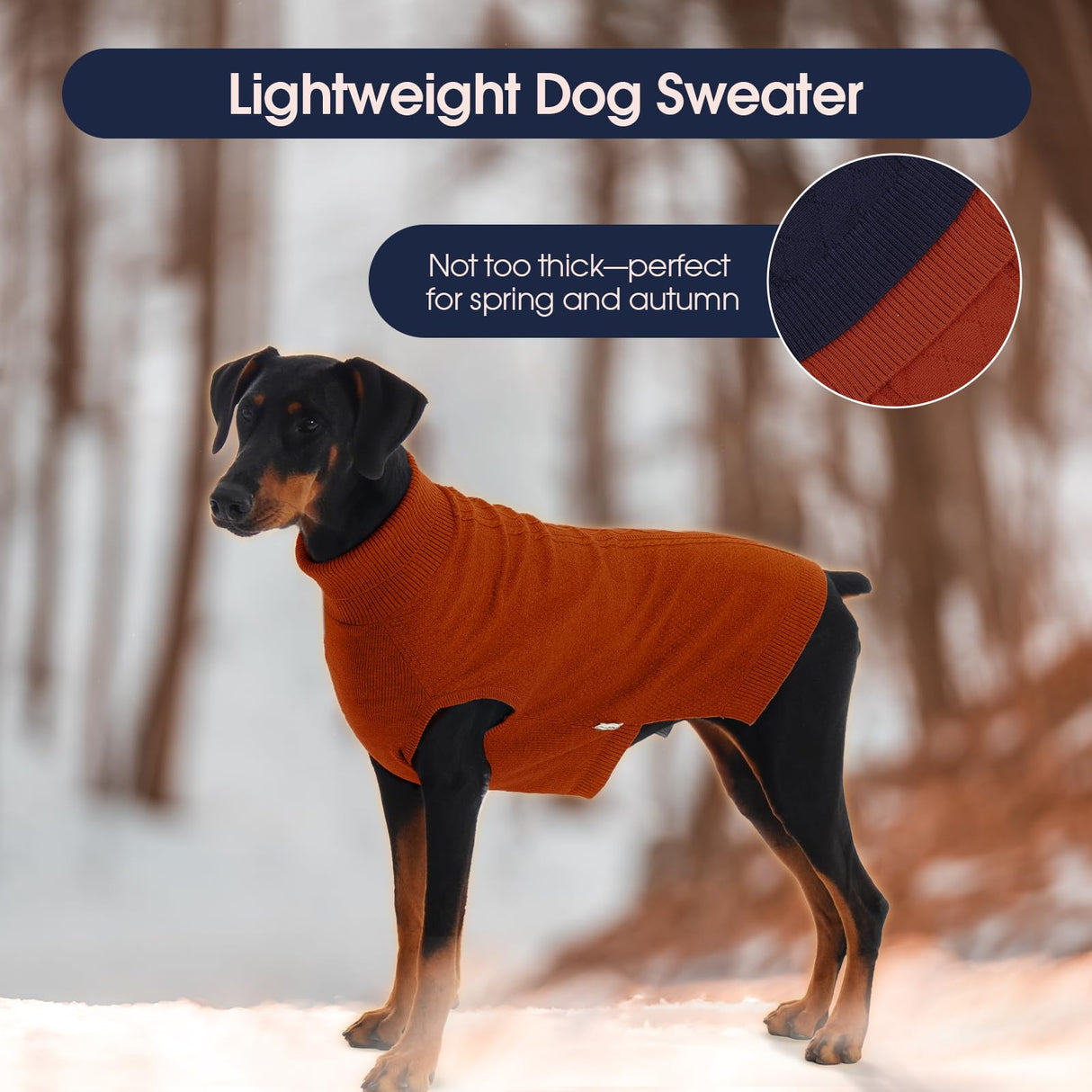 IECOii 2 Pack XXXL Dog Sweater for Large Dogs Girl Boy, Extra Large Dog Sweaters with Foldable Turtleneck, Super Soft & Stretchy Knitwear for Golden Retriever,Labrador, Blue+Brickred, 3XL