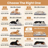 OhGeni Orthopedic Waterproof Dog Bed for Large Dogs, Machine-Washable Removable Cover in Easy-Clean Fabric, High Density Foam & Easy-Carry Handle, Wider and Larger, 44 inch (Pink)