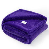 Waterproof Purple Dog Blanket for Couches Beds Covers Reversible Calming Pet Blankets for Large Dogs Puppy Cats Leakproof Sofa Couch Washable Cover Cat Fluffy Fleece Pet Cover for Warm-XL-85x57in