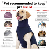 ROZKITCH Anti-Anxiety Dog Shirt, Breathable Pet Vest for Storms & Fireworks, Dog Calming Hoodie with Ear Cover for Separation Relief NavyBlue XL
