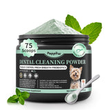 Dog Dental Powder – Teeth Cleaning Powder with 6B CFU Probiotics, Enzymes & Antioxidants, Plaque & Tartar Off, Fresh Breath Support, No Brushing Oral Care, Mint Beef Flavor, 75 Servings
