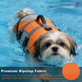 Mklhgty Dog Life Jacket, Reflective Adjustable Dog Life Vest with Rescue Handle for Swimming and Boating, Ripstop Pet Safety Life Preserver for Small, Medium and Large Dogs