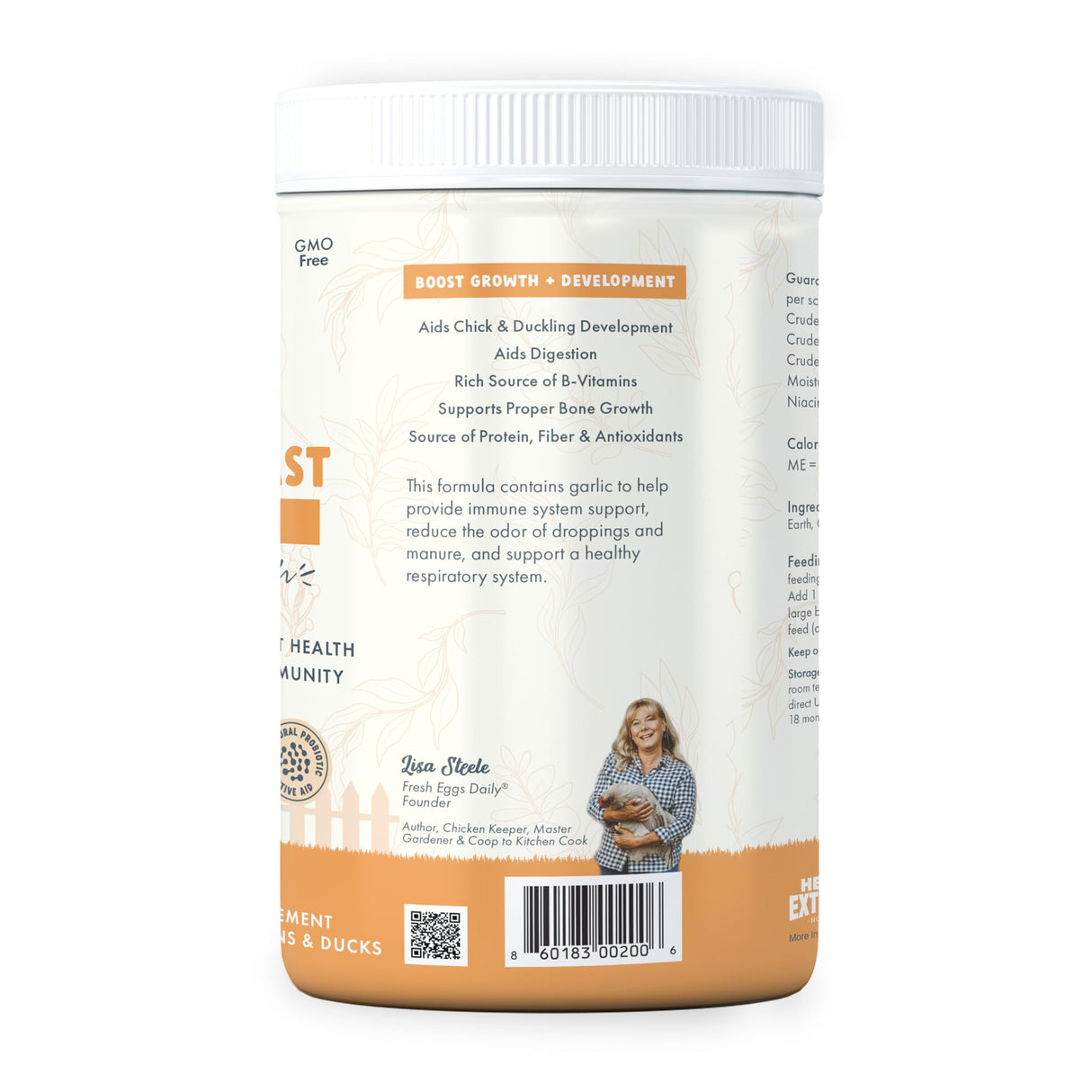 Fresh Eggs Daily Brewers Yeast Powder with Garlic & Niacin for Chicken & Duck Backyard Flocks - Suitable for Young Chicks & Ducklings - Supports Healthy Bone Development, Digestion & Immunity - 1lb