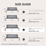Bedsure Outdoor Elevated Dog Bed Large Sized Dog, Portable Indoor & Outdoor Cooling Raised Cot Pet Hammock Bed with Skid-Resistant Feet, Frame with Breathable Mesh, Grey, 49 inches