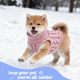 Adboros 6 Pack Warm Small Dog Sweater Puppy Small Medium Warm Cloth in Winter Cable Knitwear Pet Cat Turtleneck Knitted Sweaters Cold Weather for Boy Girl Pet Chihuahua Doggie, Six Colors (L)