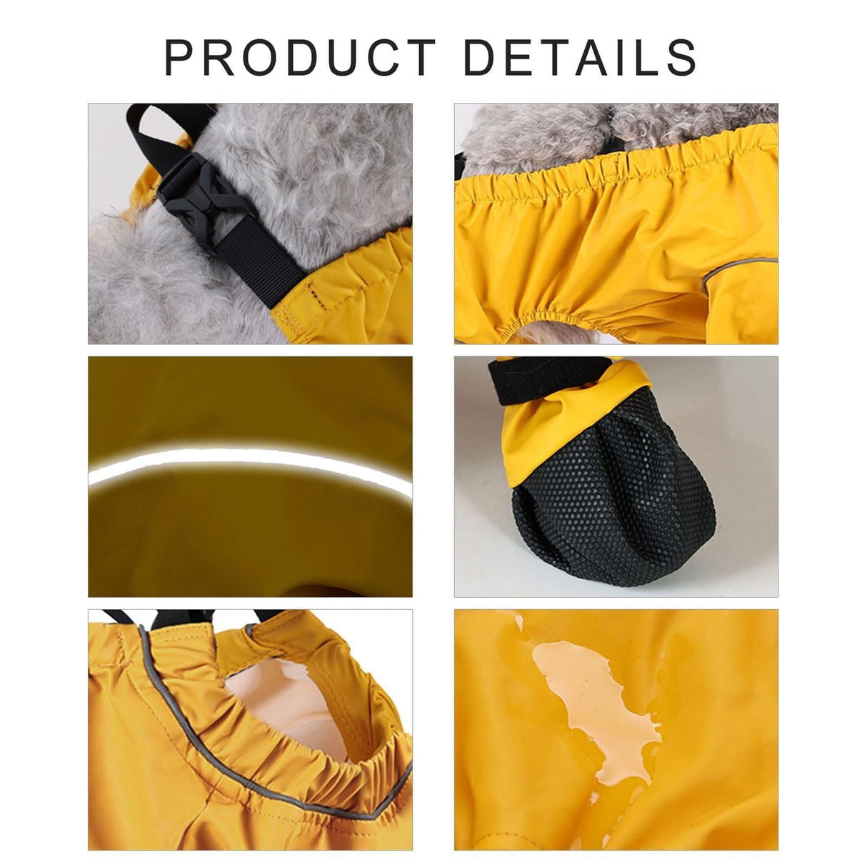 Dog Snowsuit with Attached Boots, Suspender Booties for Small Dogs Anti-Slip, Pet Paws Protector Dirty-Proof Waterproof,Pet Snow Pants Shoes for Outdoor Walking Running Hiking Pants Boots