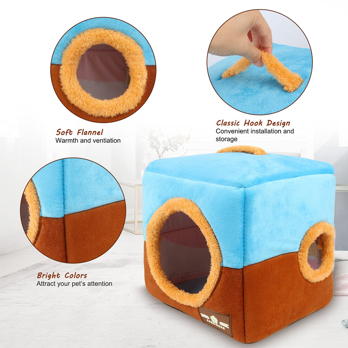 GINDOOR Large Size Parrot Nest House - Winter Warm Bird Snuggle Hut Hanging Birds House Cage Hideaway Cave Bed for Large Birds Amazon Parrots African Grey Cockatoos Macaws
