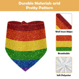 2 Pack Dog Bandanas LGBT Glitter Rainbow Pride Flag Milk Silk Pet Bandana Scarf Snap Button Triangle Bibs Kerchief Set Pet Holiday Accessories Decor for Puppy Dogs Cats M
