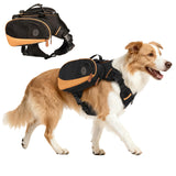 Dog Backpack for Medium & Large Dogs, Detachable Side Bags, Quick-Poop Bag Dispenser | No-Pull Adjustable Harness for Large-Chested Breeds | Non-Slip Handle for Hiking, Walking, Outdoor Adventures（L）