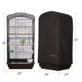 Colorday Good Night Bird Cage Cover for Large Bird Cage with Play Top (Patent Pending) (Black, 64")