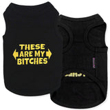 Parisian Pet Dog Shirt – 100% Cotton My Bitches Shirts for Large Dogs – Black Sleeveless Puppy Clothes – Lightweight and Breathable Boy Dog Clothes – Summer Pet Apparel - Stretchable Tshirts for Dogs