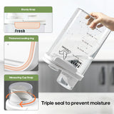 SQUSIMEI 3 Qt/2.8 L Bird Seed Storage Container with Lids Airtight Measuring Cup, Bird Seed Dispenser Pet Food Container Are Used to Store Bird Food, Chicken Feed BPA Free (2.8L, Green)