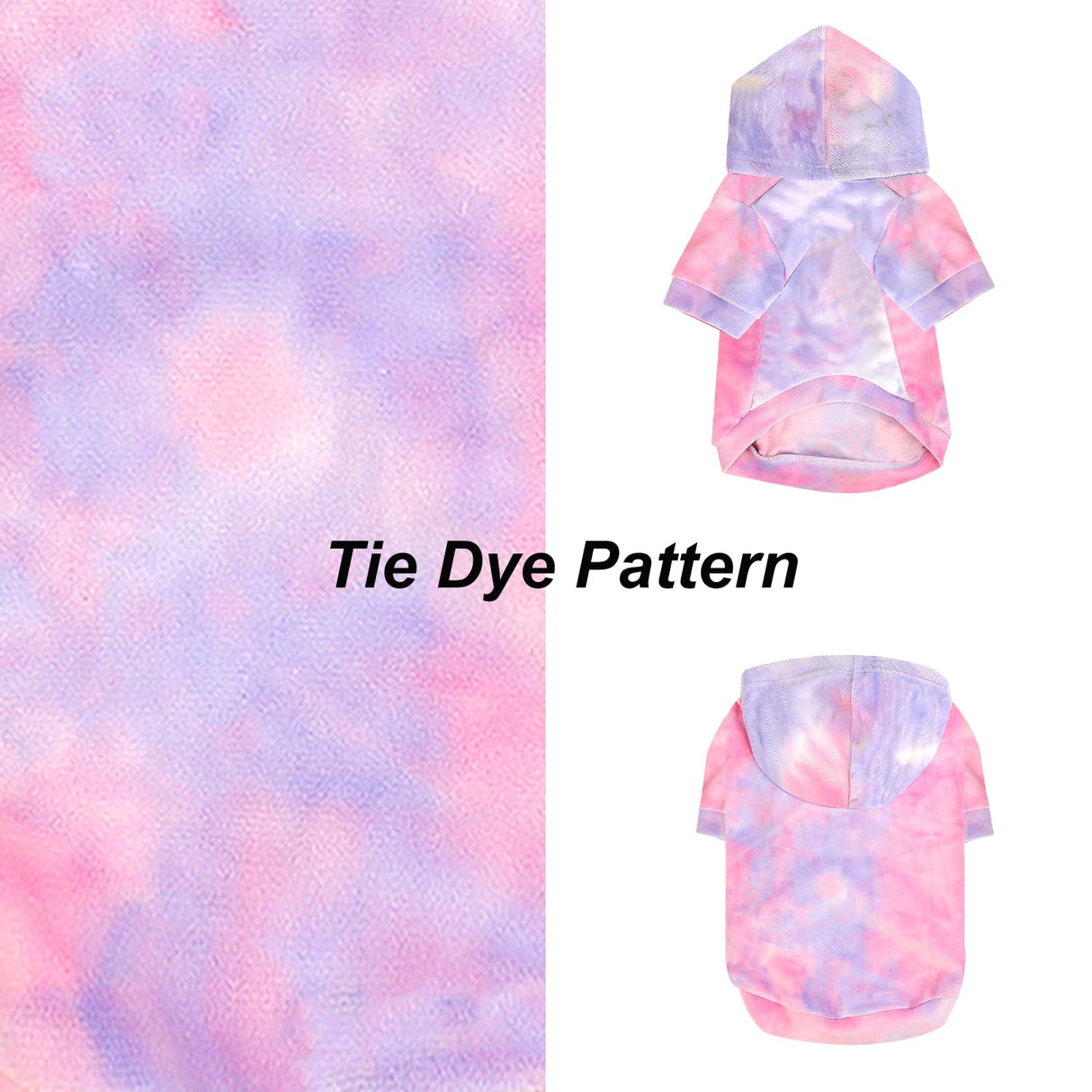 Mklhgty Tie Dye Dog Hoodie Puppy Sweater Sweatshirt, Cold Weather Coat Pet Clothes for Dog Cat