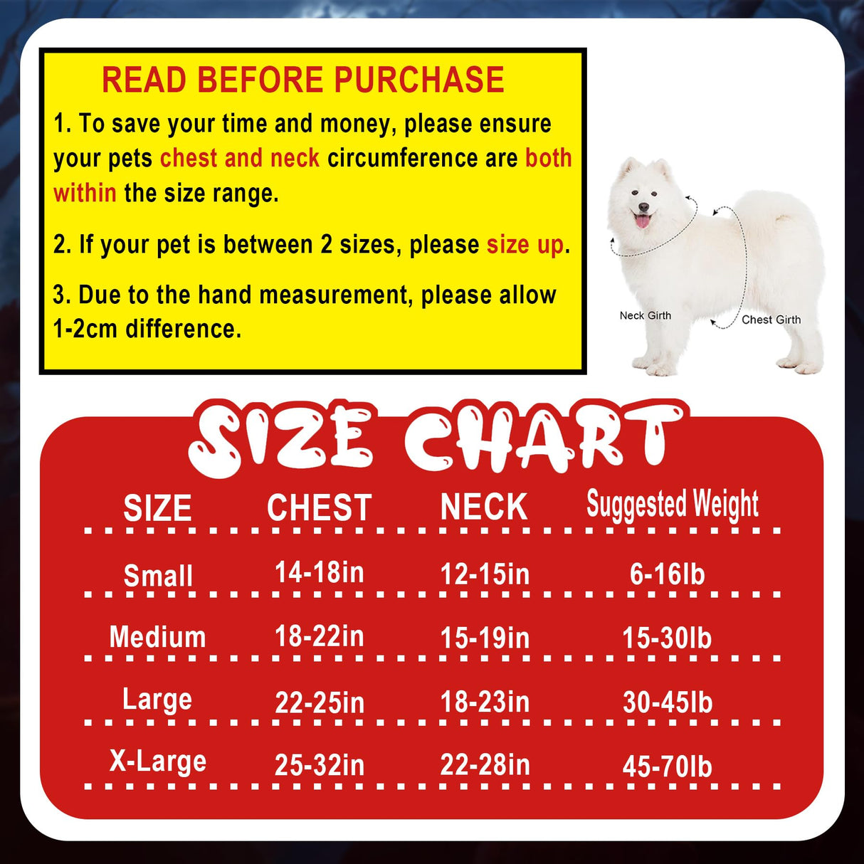 GOYOSWA Dog Halloween Costumes, Pet Deadly Doll Dog Costume Funny Dog Costumes Dog Halloween Costume Clothes for Small Medium Large Extra Large Dogs Pets (Large)