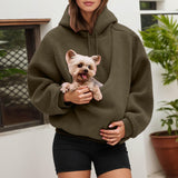 Pet Pouch Hoodies，Oversized Sweatshirt With Pocket Front Carry Pouch For Small And Cats,Puppy Kitten Dogs Holder 6 Bronze