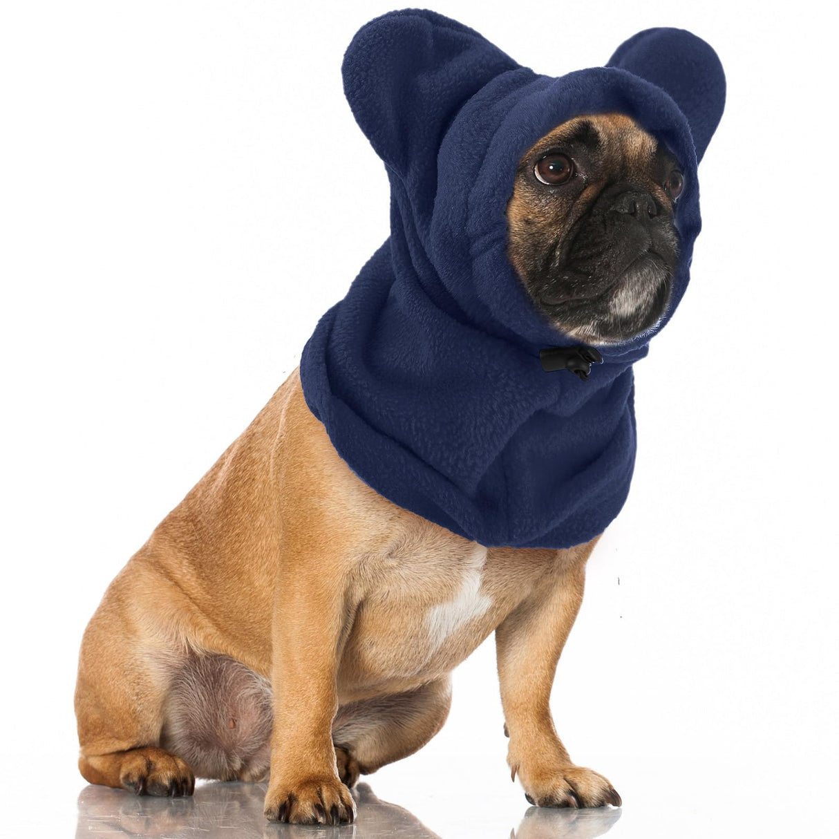 Clysee Winter Dog Hats Quiet Ears for Dogs Ear Muffs Pet Neck Warmer Scarf Hoodie Noise Protection Cover Beanie Head Wrap Costume for Pet Dog Cats(Dark Blue,L)