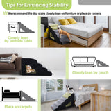 LOOBANI Dog Stairs for High Bed, 30 Inch Height 6 Steps Soft Foam Spliced Dog Steps for Bed, Non-Slip Sturdy Pet Stairs, Ramp for Small, Older Pets - Grey 6 Tiers