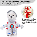FLAdorepet Dog Astronaut Standing Costume with Pet Hat Cat Halloween Christmas Party Costume Outfits Funny Dog Clothes for Chihuahua Bulldog (Sliver, Large(Pet 10-16Lbs))