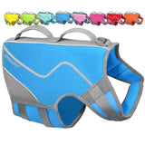 VIVAGLORY Neoprene Dog Life Vest, Dog Life Jacket for Swimming & Boating, Lightweight & Buoyancy for Puppy Doggy, Swimming Vest with Handle, L, Blue