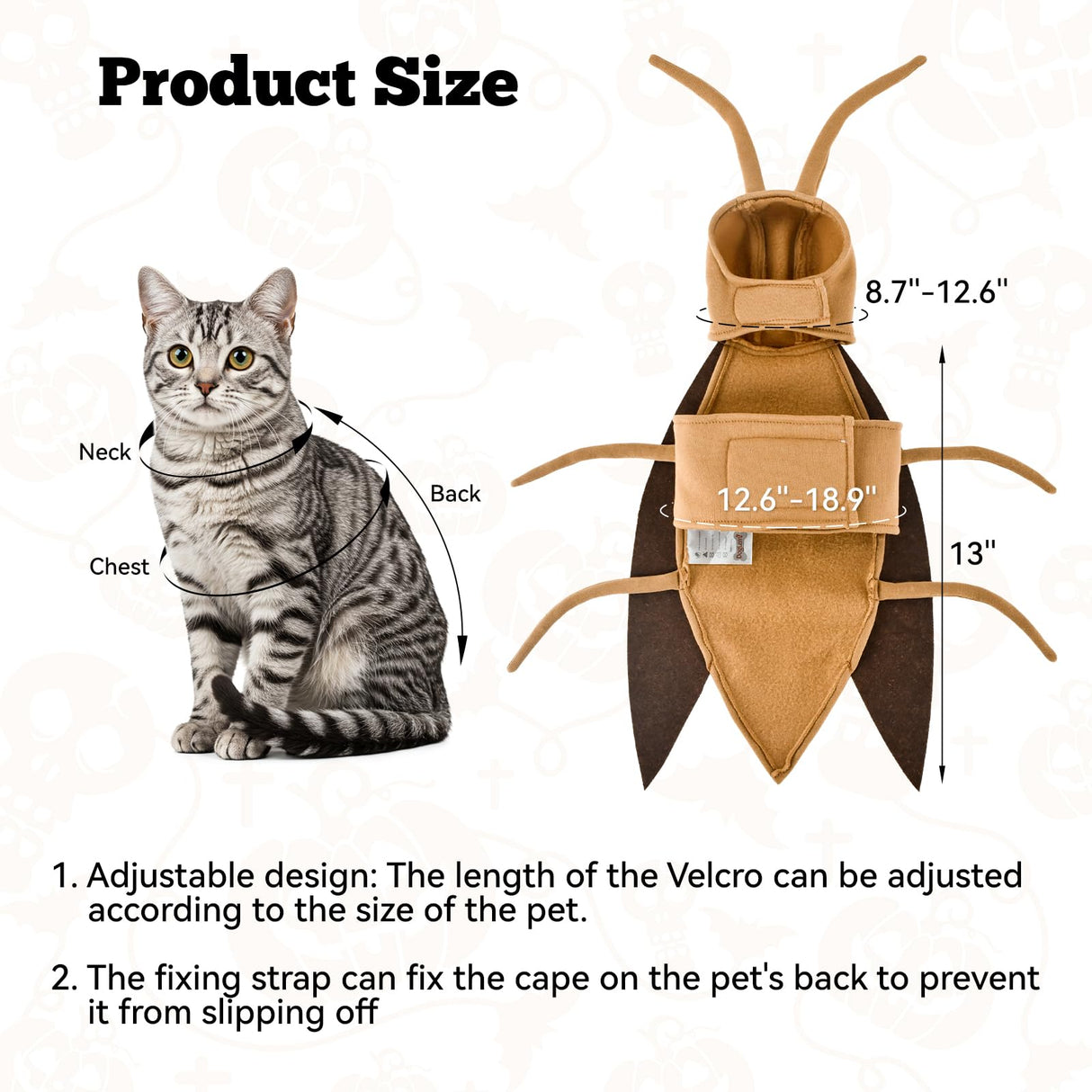 LyssKMK Halloween Puppy Cat Costume Dog Cockroach Shaped Outfits Pet Festival Cosplay Apparel for Small Dogs Cats