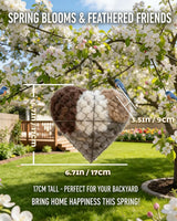 gbdyhup Handmade Alpaca Fiber Bird Nesting Heart, Outside Winter Tree Shelter for Wild Bird, Birds Nests Material Holder for Garden Art Birdhouse, Hummingbird Houses Nest Boxes for Birds Lovers (1PC)