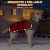 KOOLTAIL Dog Snow Jacket Winter Coat for Small Medium Dogs, Waterproof&Windproof Puppy Jacket with Fleece Lining and High Collar for Cold Weather, Warm Pet Snowsuit Vest Clothes with Leash Hole, Red S