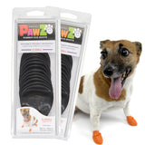 PawZ Rubber Dog Boots for Paws up to 2", 24 Total (2 Packs of 12) - All-Weather Booties for Hot Pavement, Snow, Mud, and Rain - Waterproof, Anti Slip Dog Socks - X-Small, Black