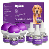 TopSum Calming Diffuser for Dog: 3 Pack Dog Pheromones Calming Diffuser Plug for Stress, Barking, Chewing, Pee Accidents & Separation Behaviors (3 Diffusers + 3 Refills)