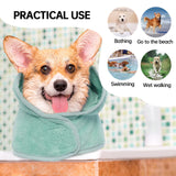 Dog Drying Coat, Microfibre Fast Absorbent Bath Towel With Magic Sticker & Belly Strap - Bathrobe for Puppy, Small, Medium, Large Dogs and Cats
