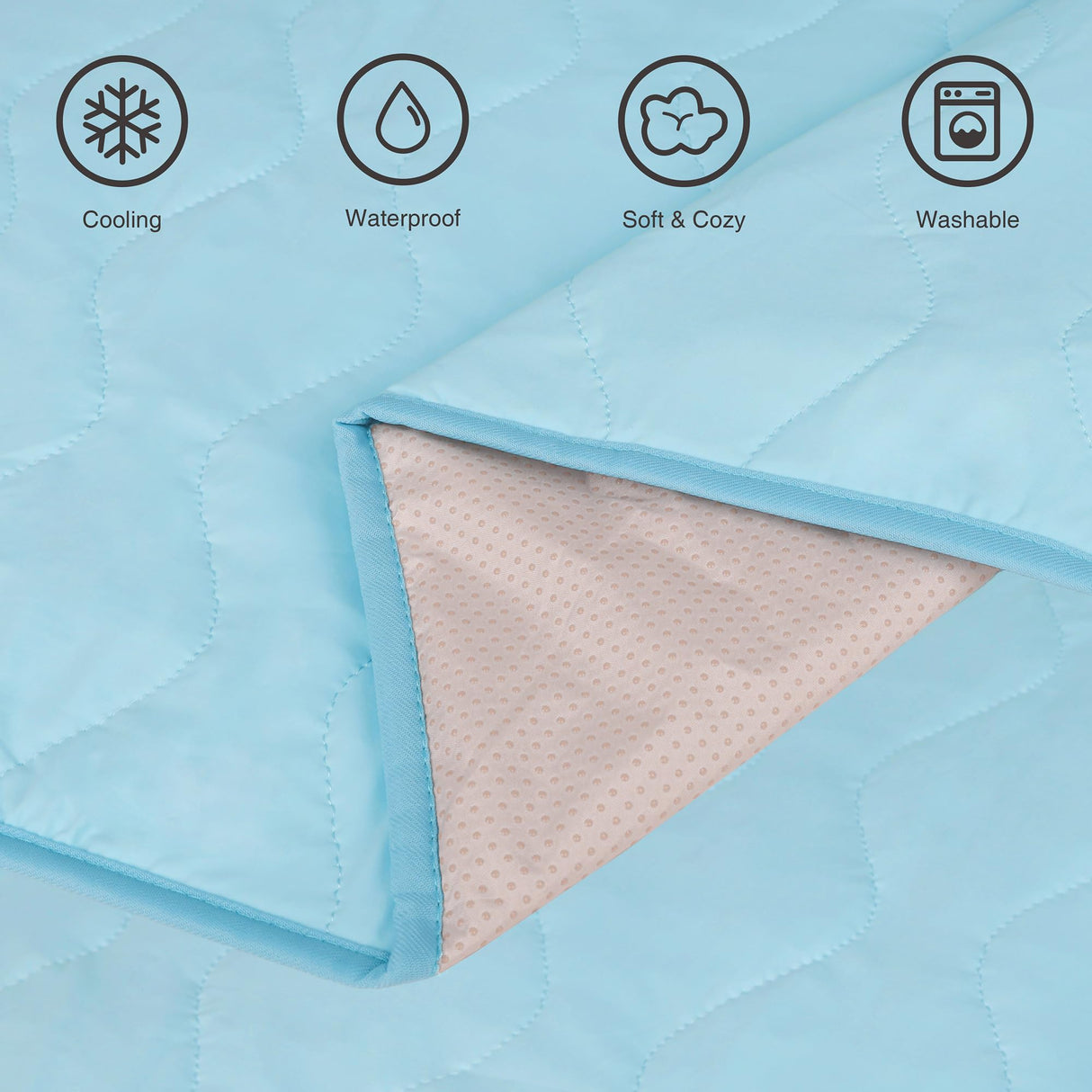 ZAKAPAWS Cooling Blanket for Dogs - Q-MAX>0.4 Waterproof Pet Throw Blanket Bed Cover, Non-Slip Dog Blankets for Couch Protector, Washable Furniture Cover for Summer, Blue,50x60