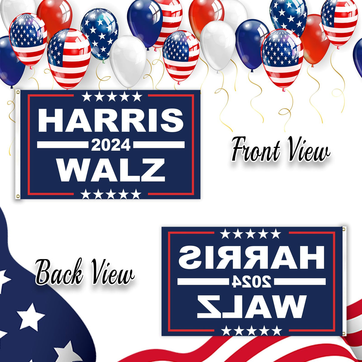 Kamala Harris Waltz 2024 Flag 3X5Ft Kamala Harris Waltz for the People Flag Kamala Harris 2024 President Flags for Garden Yard Decor