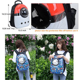 MYKOMI Pet Travel Carrier, Cat Dog Dome Space Capsule Bubble Backpack, Portable Waterproof Breathable Knapsack for Hiking, Traveling (Blue/White)
