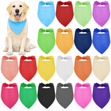40 Pcs Plain Dog Bandanas Bulk Sublimation Heat Transfer Washable Adjustable Dog Scarf Triangle Scarf for Small Medium Large Pets, 20 Colors, 25.5"×16.5"