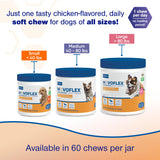 Advanced Soft Chews Hip and Joint Support Supplement for Medium Dogs - Movoflex 60 Count by Virbac