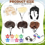 FineCheer 6 Pcs Funny Dog Wig for Cat and Dog Role Playing Wigs with Hairpin Glasses and Adjustable Elastic Band Pet Wigs and Pet Costumes for Small, Medium & Large Pets Accessories(Classic)