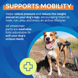 Walkin' Wheels Dog Wheelchair - for Medium Dogs 26-49 lbs - Veterinarian Approved - Dog Wheelchair for Back Legs