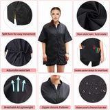 Gliitatu Grooming Smock for Dog 2 Pack Groomers Barber Jacket Smocks Hairstylist Smocks Jacket with Full Zipper for Women Men (3X-Large)