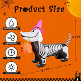 GOOSH 5Ft Halloween Inflatables Outdoor Decorations Skeleton Puppy Inflatable Yard Decoration with Build-in LEDs Blow Up Pumpkin for Halloween Party Indoor Outdoor Yard Garden