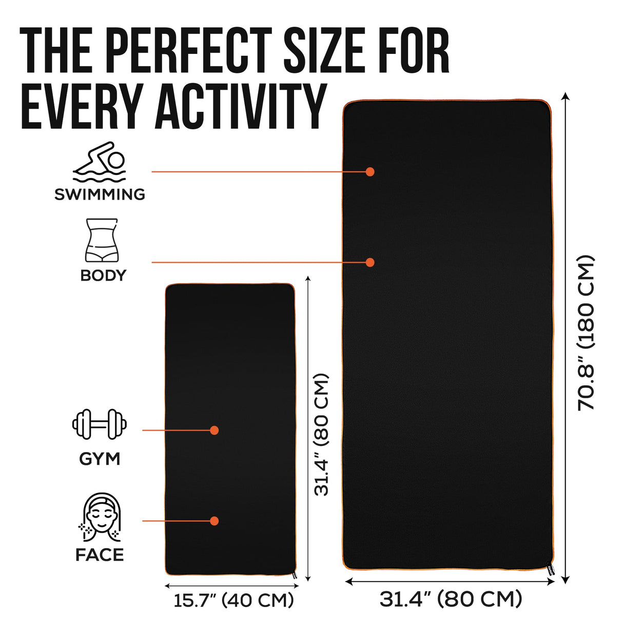 illusion Small Microfiber Gym Towels for Men and Women Active Sports (32" L x 16''W)-Lightweight Quick Dry Gym Towel for Sweat-Workout Towels Ideal for Yoga, Camping, Running, and Outdoor Activities