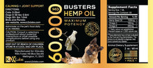 Load image into Gallery viewer, Buster's Organic Hemp Oil Large 60 Milliliters 2Pack 4Month Supply for Dogs Cats, Made in USA Omega Rich 3 6 and 9 Hip and Joint Health, Natural Relief, Calming

