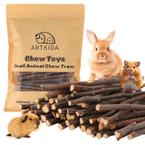 ARTKIDA 900g Apple Sticks Wood Chew Sticks Toys for Rabbits Chinchillas Guinea Pigs Hamsters Bunny Molar Chew Treats Toys for Teeth, Small Animals Snacks