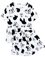 XPUDAC Matching Dog and Owner Clothes Womens Pajama Set Loungewear Short Sleeve Tee and Shorts, Owner and Pet Pajamas Are Sold Separately, S Black