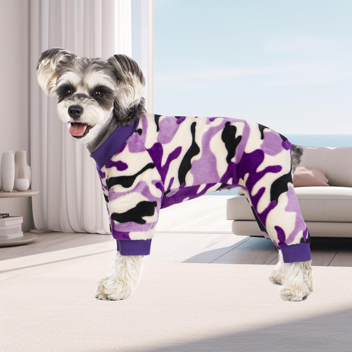 Dog Pajamas for Small Dogs, Camo Winter Dog Onesie, Warm Velvet Puppy Jumpsuit, Doggies Bodysuits, Girl Boy Dog Winter Clothes for Chihuahua, Yorkie, Teacup, Schnauzer, Cold Weather Dog Apparel