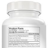 Nutrition Strength Vitamin B12 for Dogs Plus Folate & Calcium, Support the Nervous System & Blood Cell Formation, Help Sustain Cellular Energy Generation & Maintain DNA Synthesis, 120 Chewable Tablets