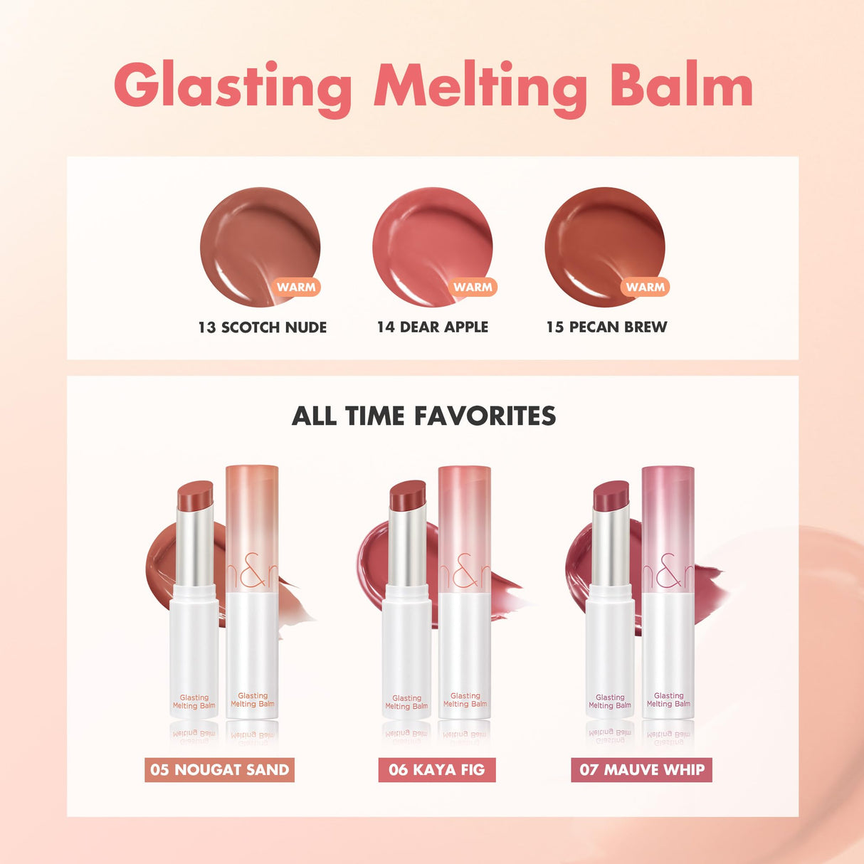 GLASTING MELTING BALM #12 Veiled Rose - Hydrating Tinted Lip Balm & Gloss Stick | Sheer Muted Rose Nude, Crystal Water-Gloss Shine | Non-Sticky K-Beauty for Plump, Moisturized Lips