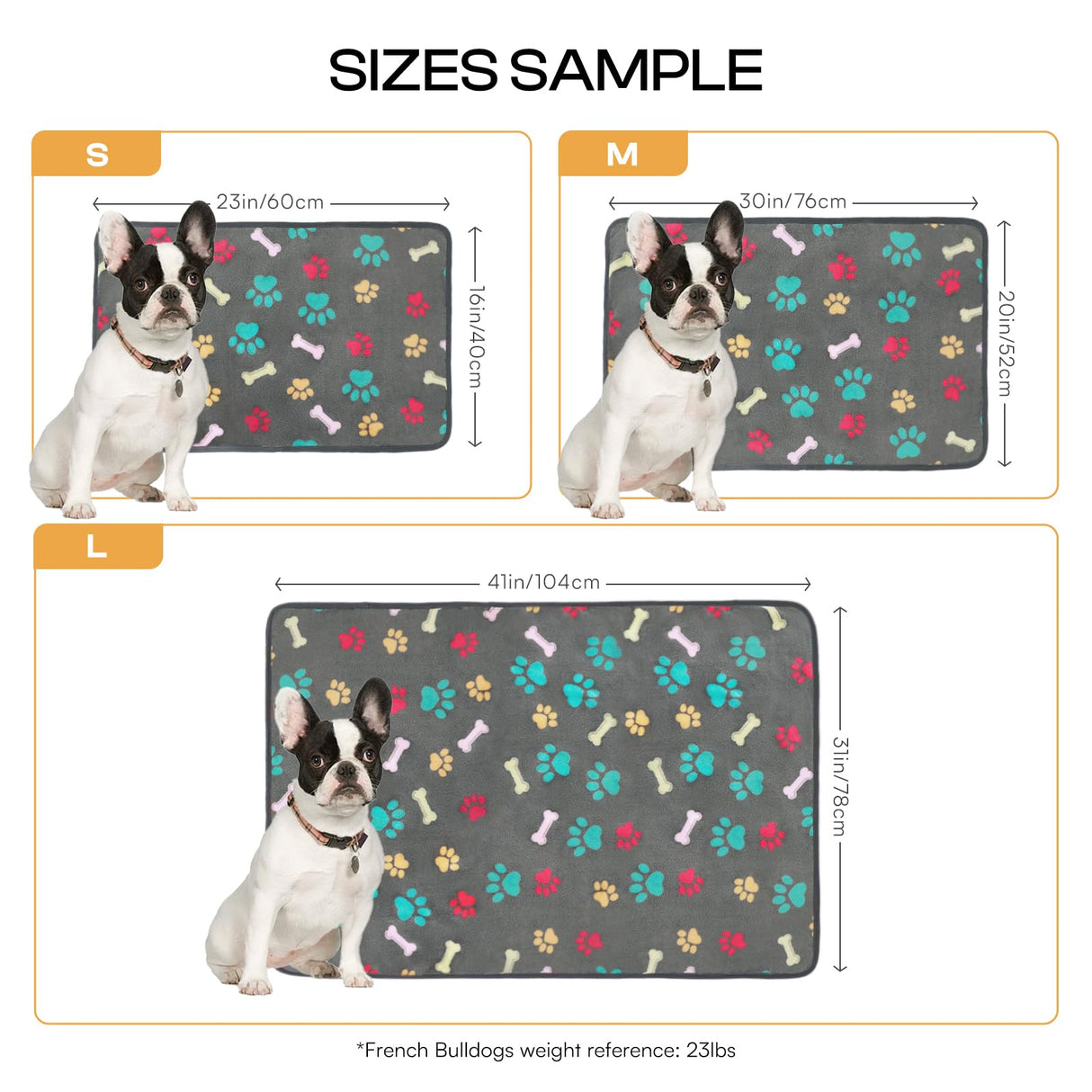 Luciphia 1 Pack 3 Blankets Fluffy Premium Fleece Pet Blanket Flannel Paw Printed Throw for Dog Cat(Large 41x31'', Grey/Brown/Blue)