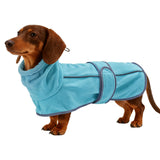 TARFEPA Warm Fleece Dachshund Coats, Dachshund Sweater, Miniature Dachshund Sausage Dog Clothes Jacket, Wiener Corgi Pullover with Adjustable Bands (Light Blue, L)