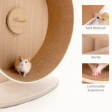 Niteangel Wooden Hamster Exercise Wheel: - Silent Hamster Running Wheel for Hamsters Gerbil Mice and Other Similar-Sized Small Pets (M)